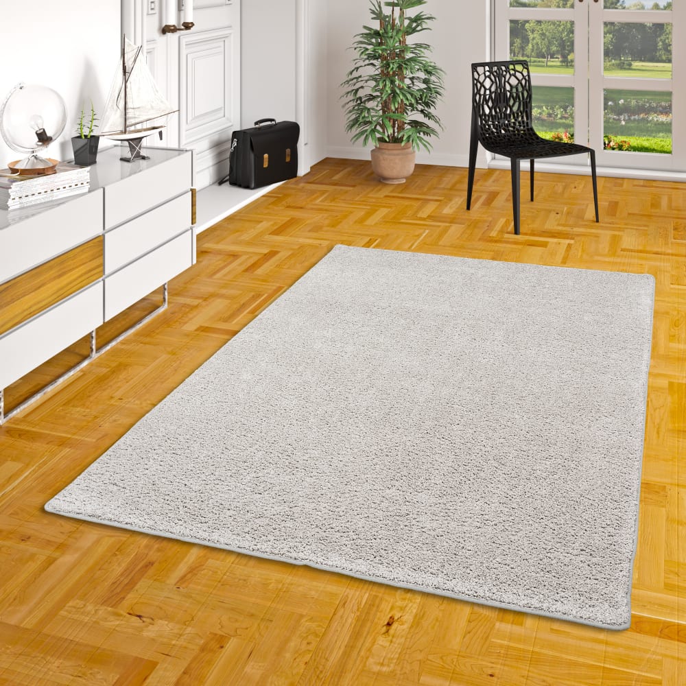 Tapis en velours à poils longs gris argent 200x300 cm — vue 3