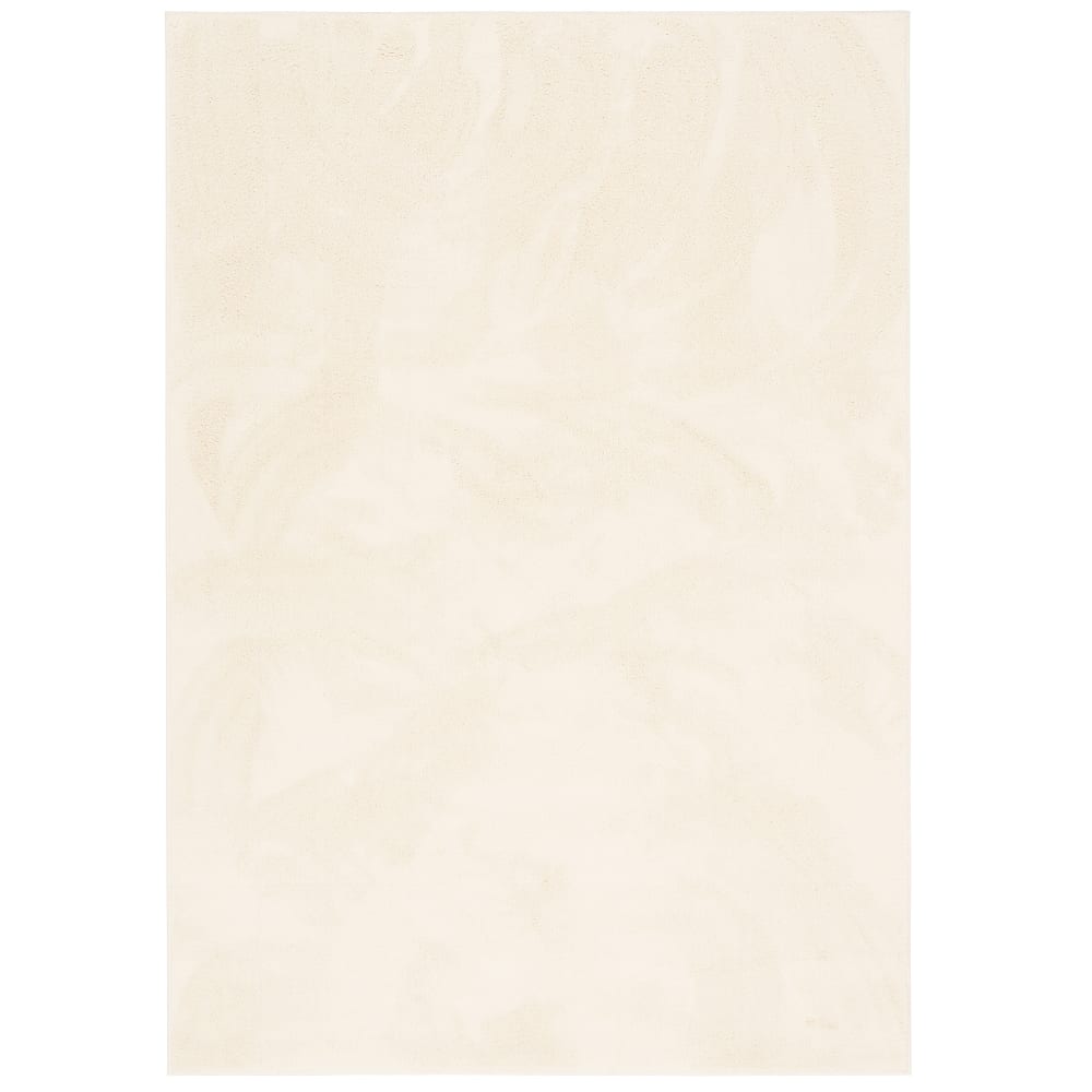 Tapis à poils longs moelleux uni crème 120x160 cm
