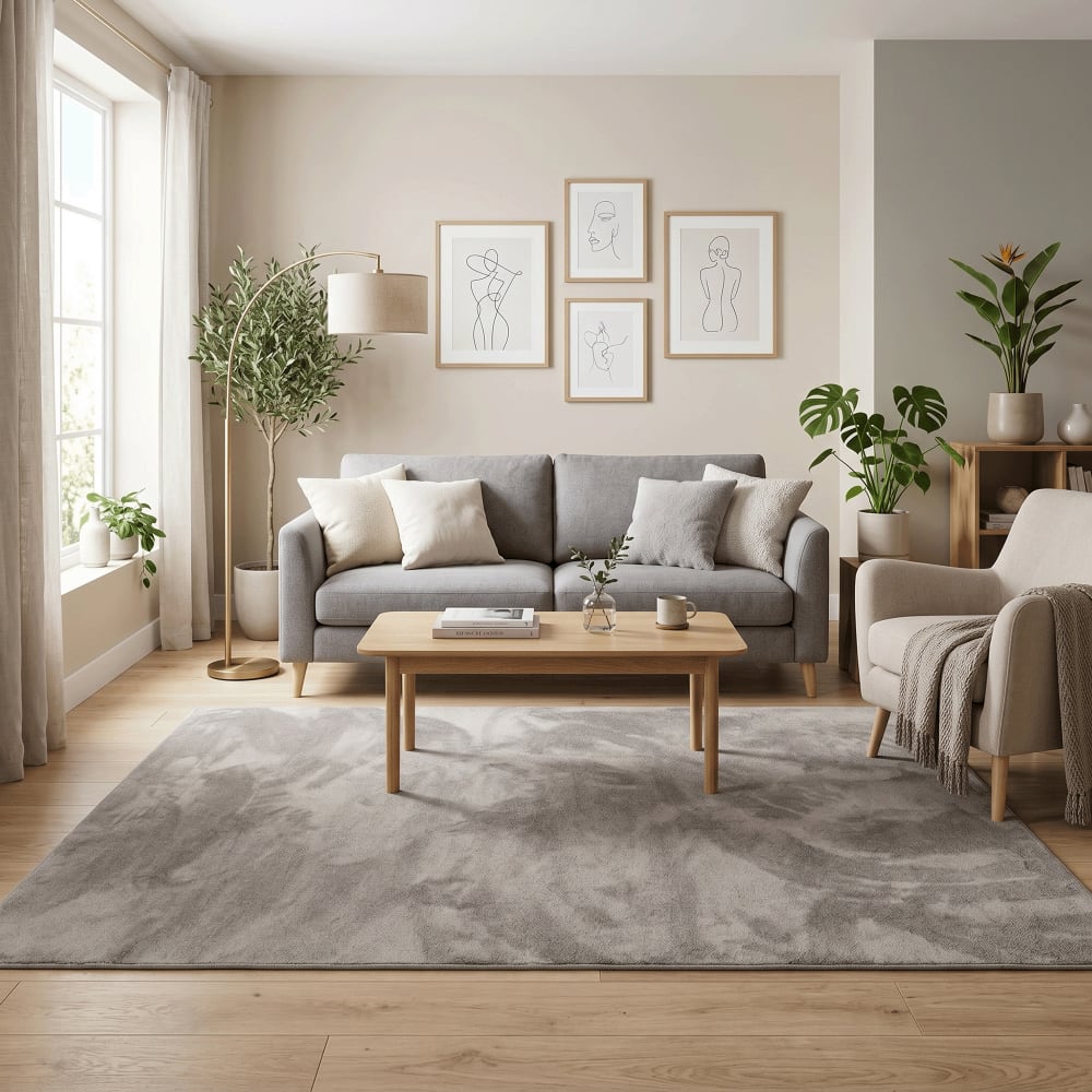 Tapis à poils longs moelleux uni gris 200x290 cm — vue 3