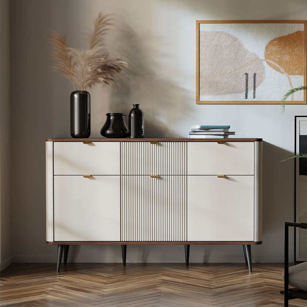 Kommode mit 3 Schubladen, aus MDF, 130x40x82cm, Kaschmir /