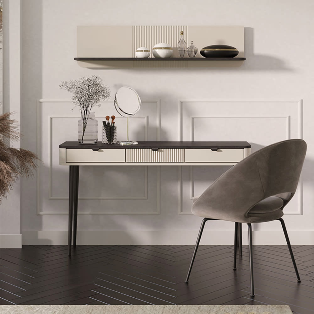Konsolentisch mit Schubladen aus MDF,130x40x82cm, Kaschmir /