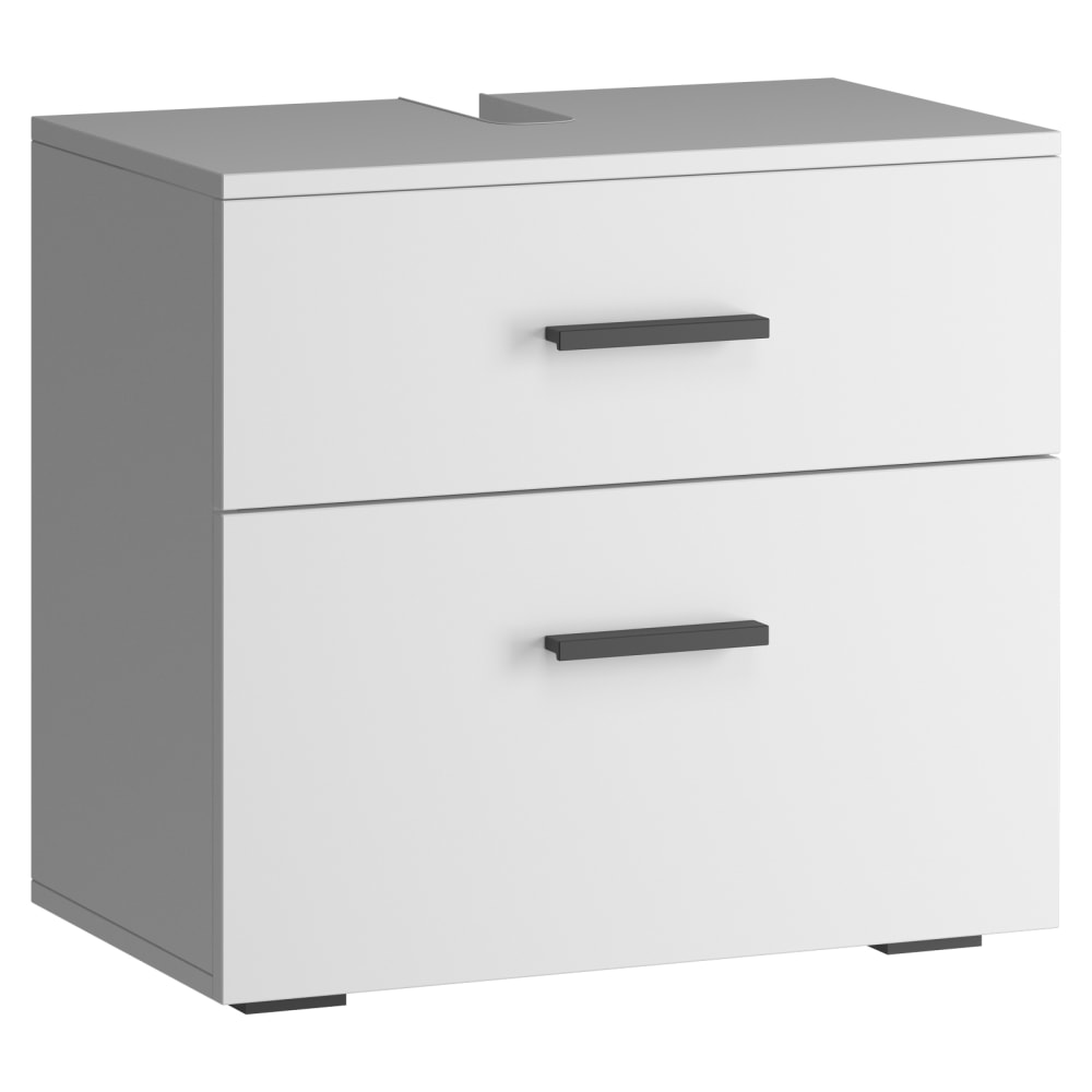 Meuble sous-vasque avec 1 porte abattante et 1 tiroir en blanc L60