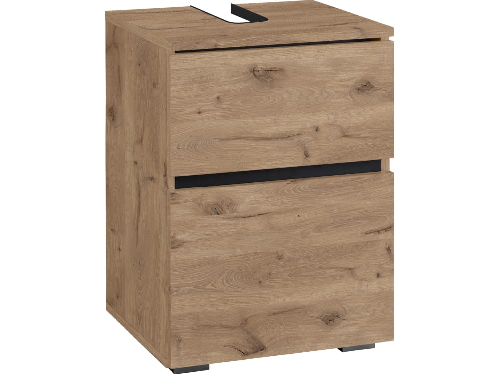 Meuble sous-vasque avec 1 porte en effet chêne L40