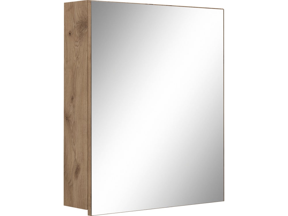 Armoire murale 1 porte miroir en effet bois