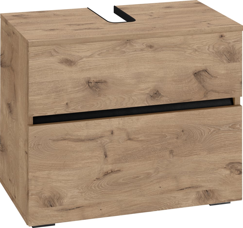 Meuble sous-vasque avec 1 abattant 1 tiroir en effet chêne L60