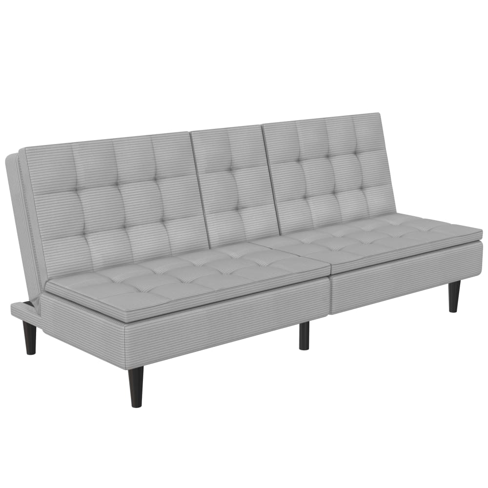 Canapé-lit 2 places en velours côtelé gris