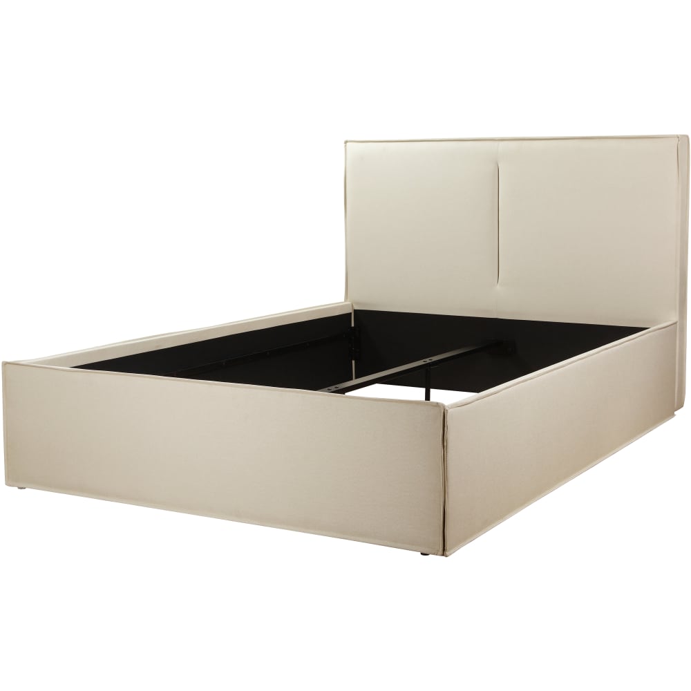 Lit en effet lin beige - 140x200