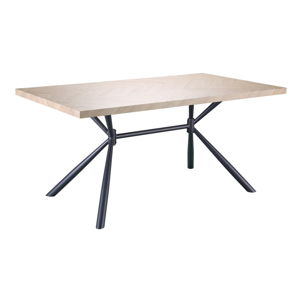 Table à manger en motif chevrons effet chêne 6 personnes L160