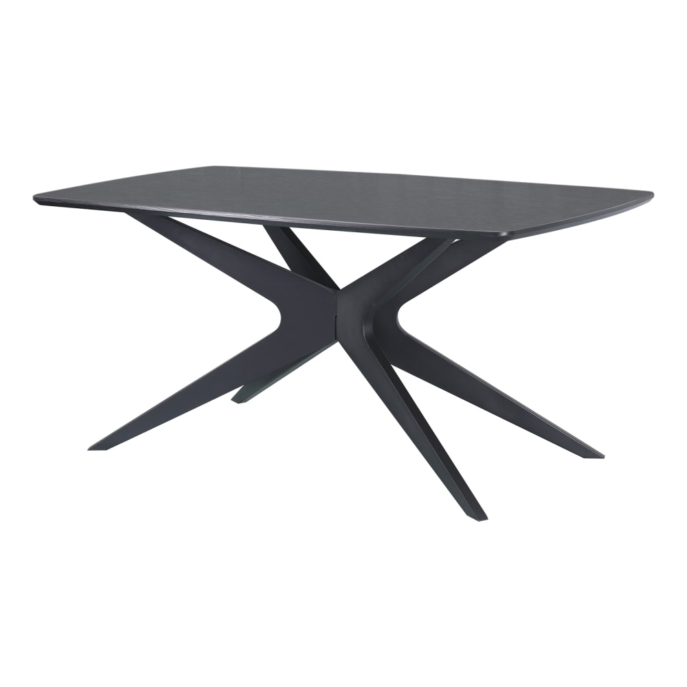 Table à manger en effet bois noir 6 personnes L160