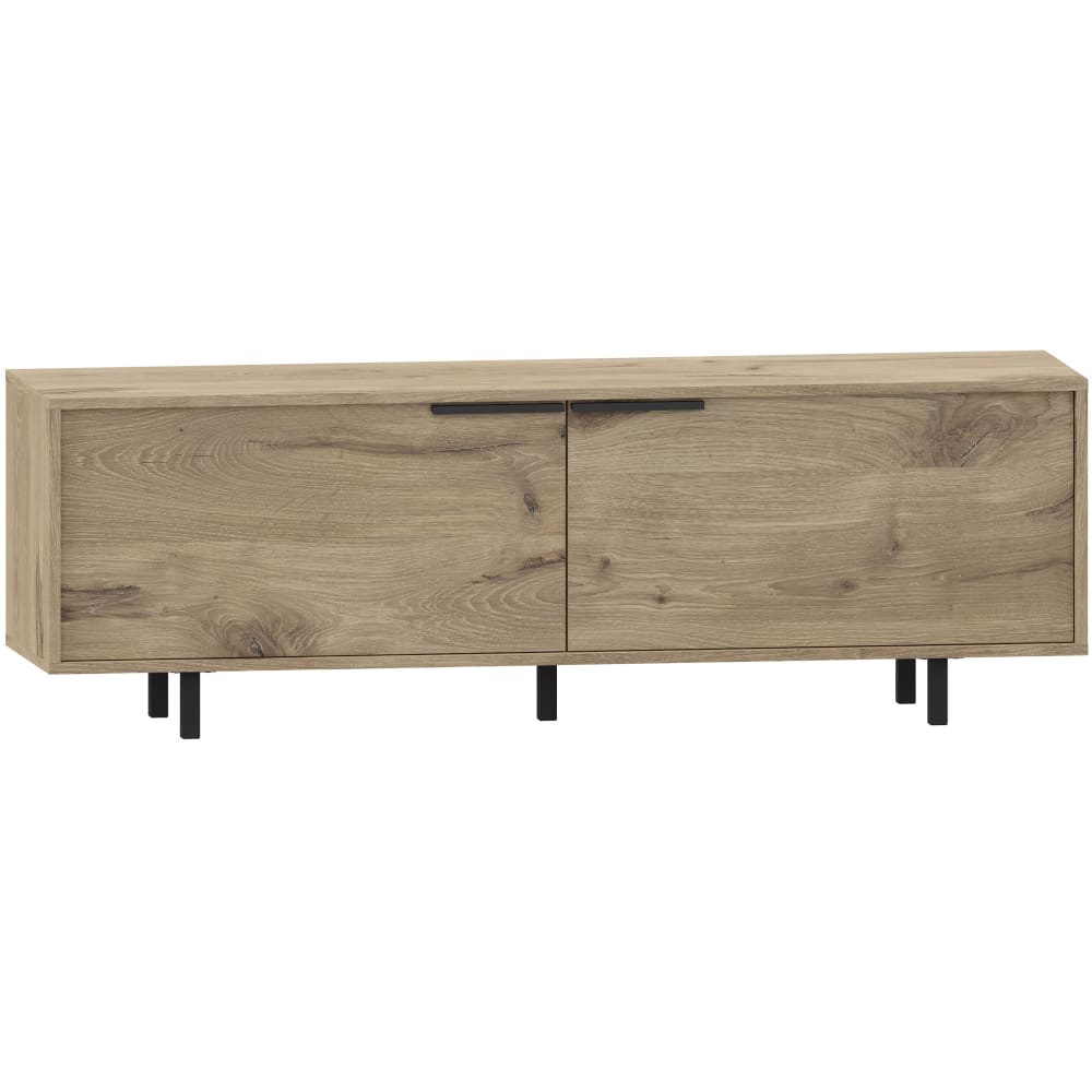 Meuble TV avec 2 portes battantes en effet chêne