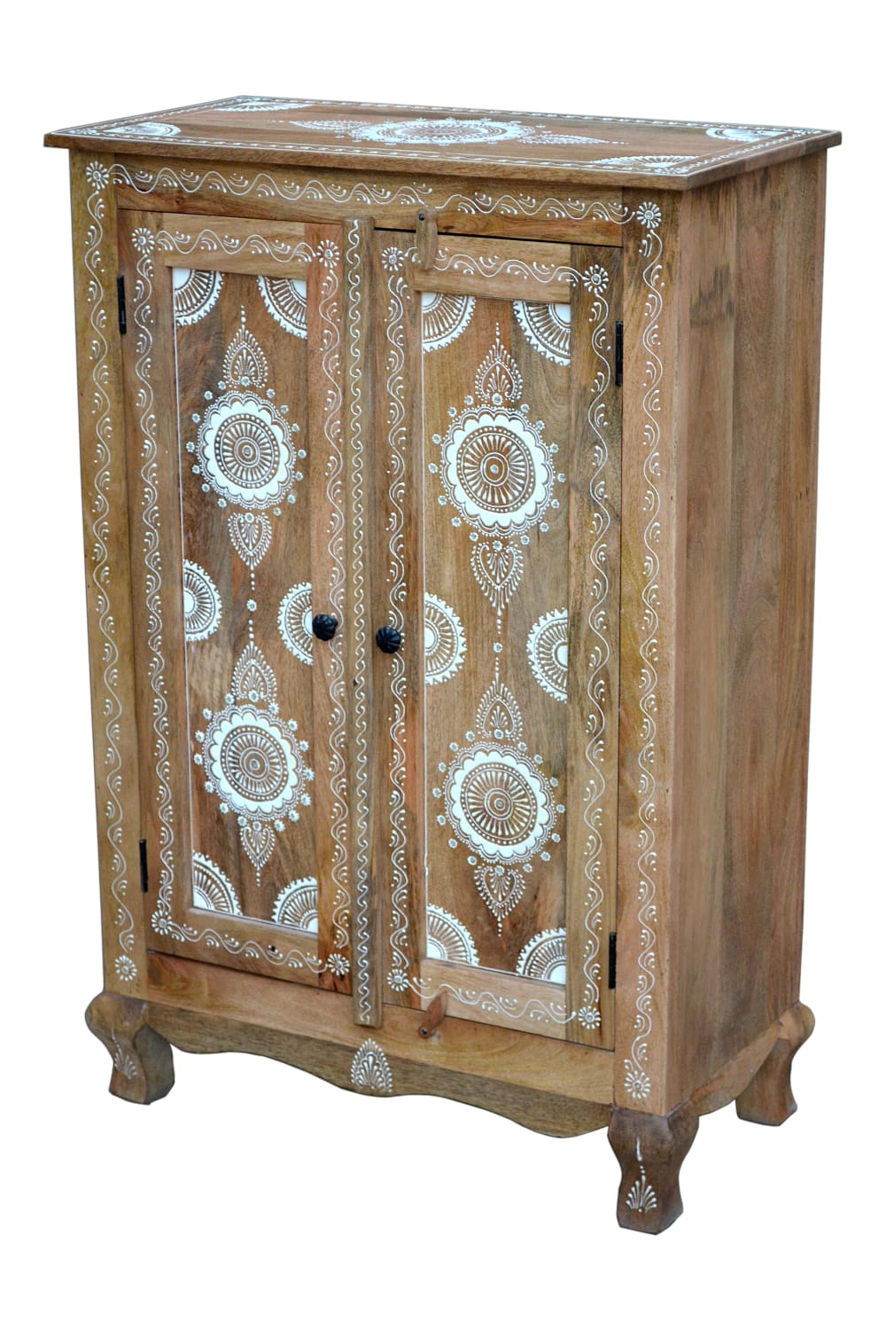 Buffet avec 2 portes en manguier marron clair