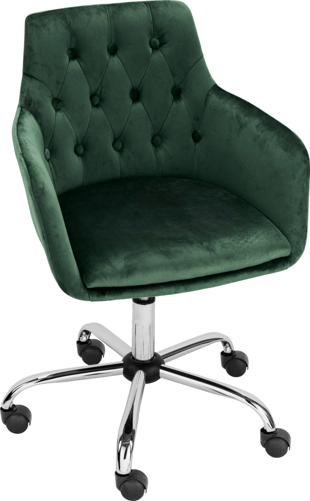 Chaise de bureau en velours vert foncé