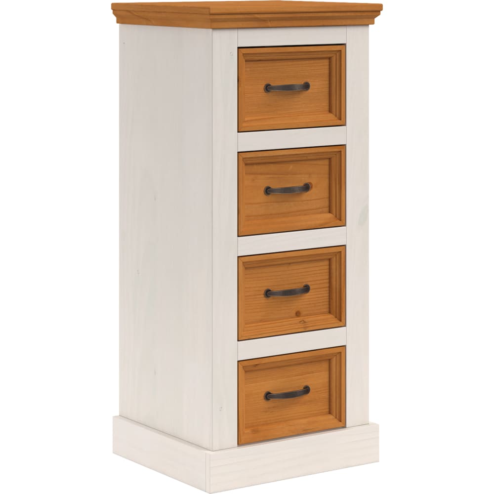 Commode avec 4 tiroirs en pin blanc