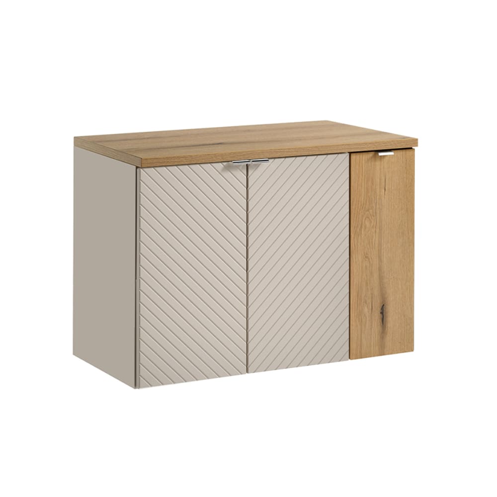 Meuble sous-vasque 3 portes stratifiés beige beige