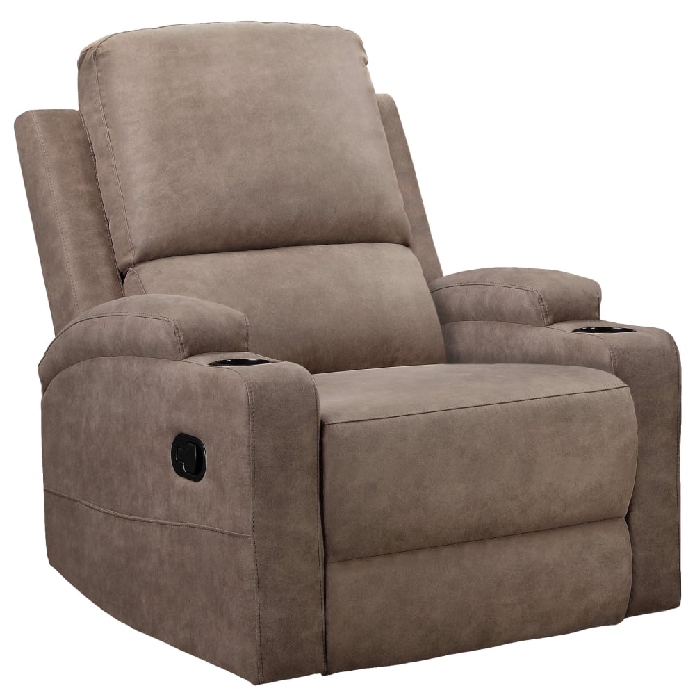 Fauteuil relax manuel en microfibre taupe