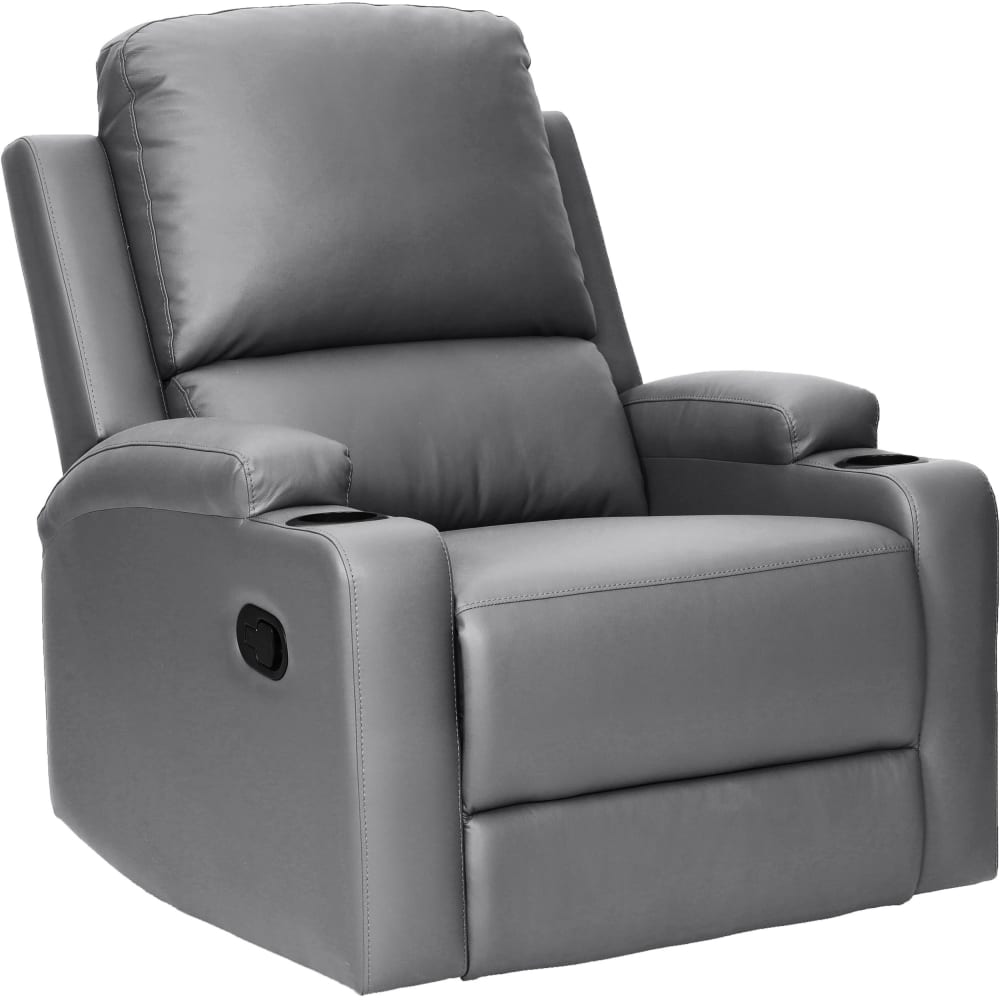 Fauteuil relax manuel en PU gris