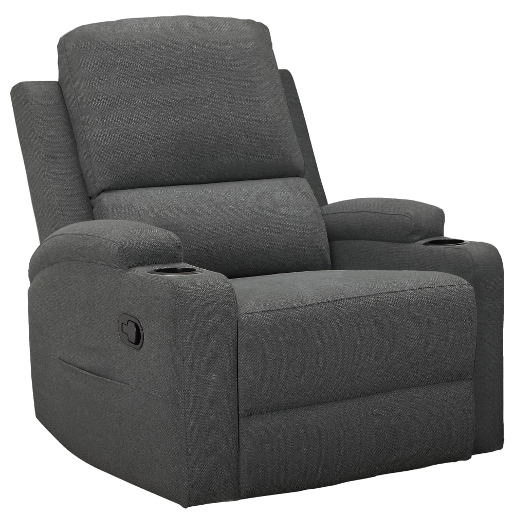 Fauteuil relax manuel en tissu anthracite