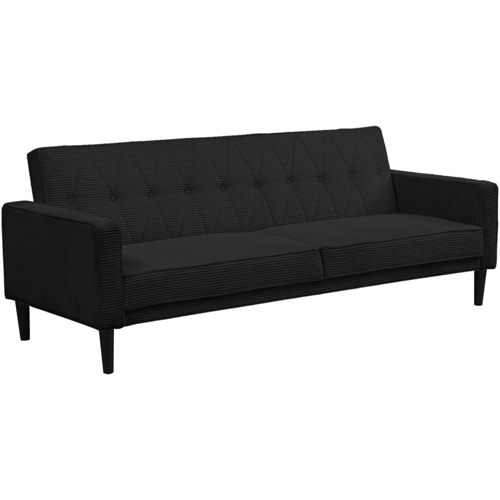 Canapé-lit 3 places en velours côtelé anthracite