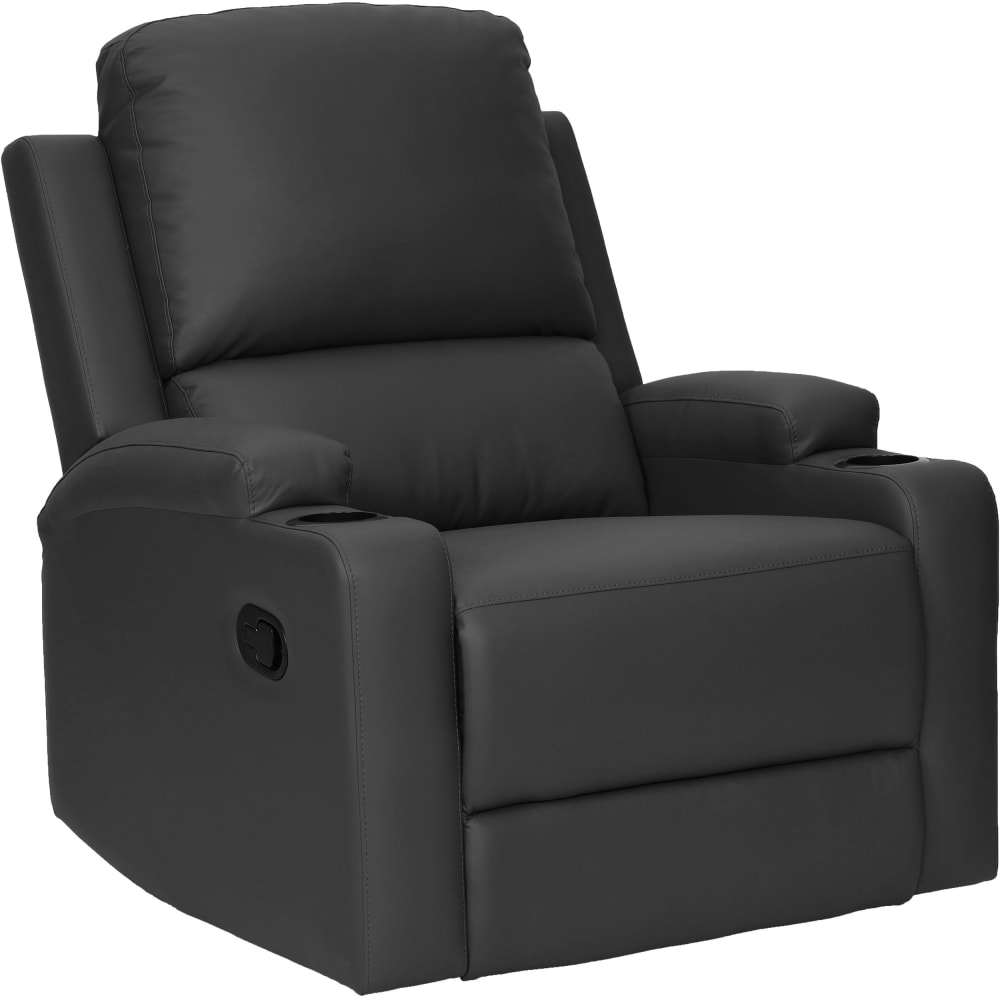 Fauteuil relax manuel en PU noir