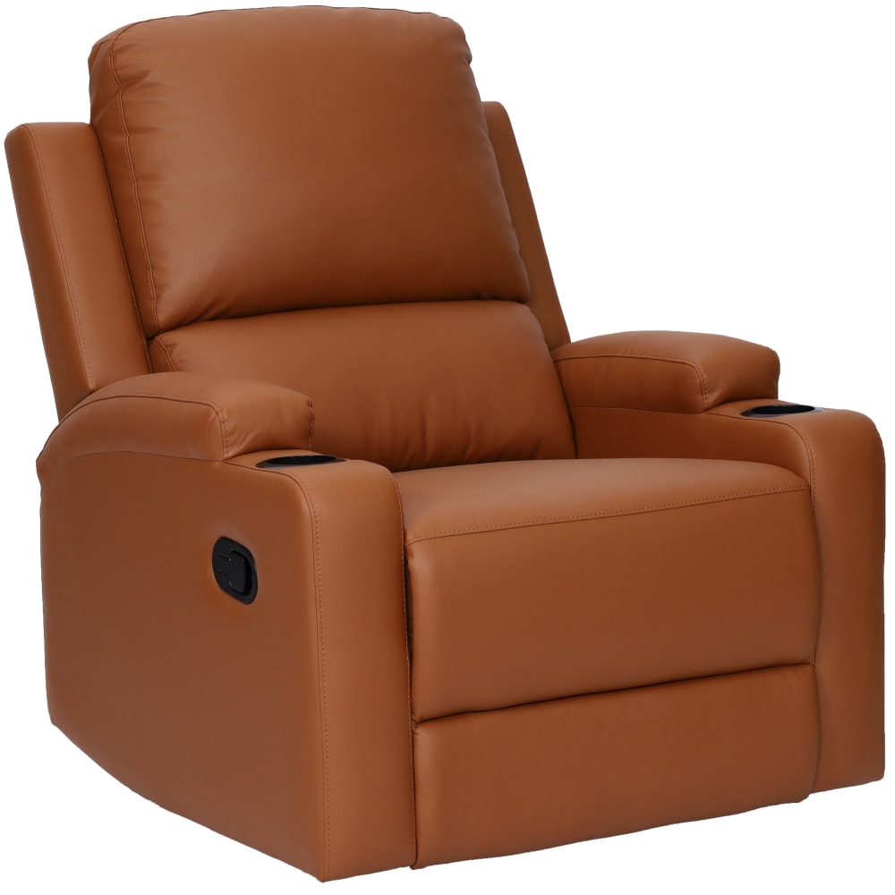 Fauteuil relax manuel - cognac