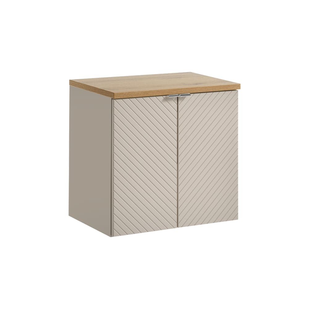 Meuble sous-vasque 2 portes plan de toilette stratifiés beige beige