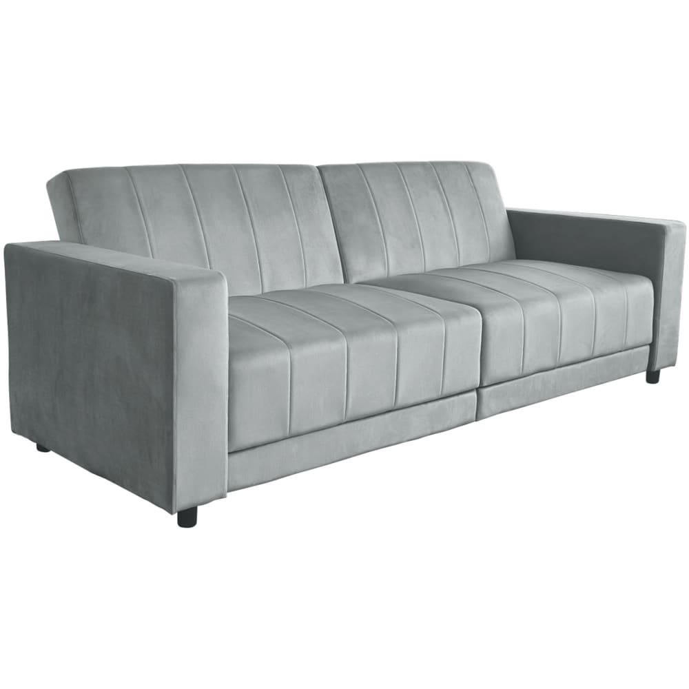 Canapé-lit 3 places en velours gris clair