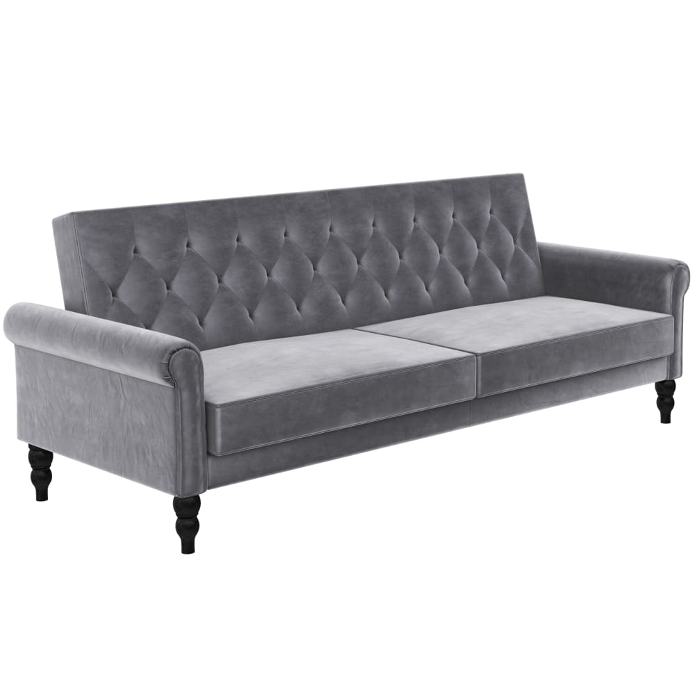 Canapé-lit 3 places en velours anthracite