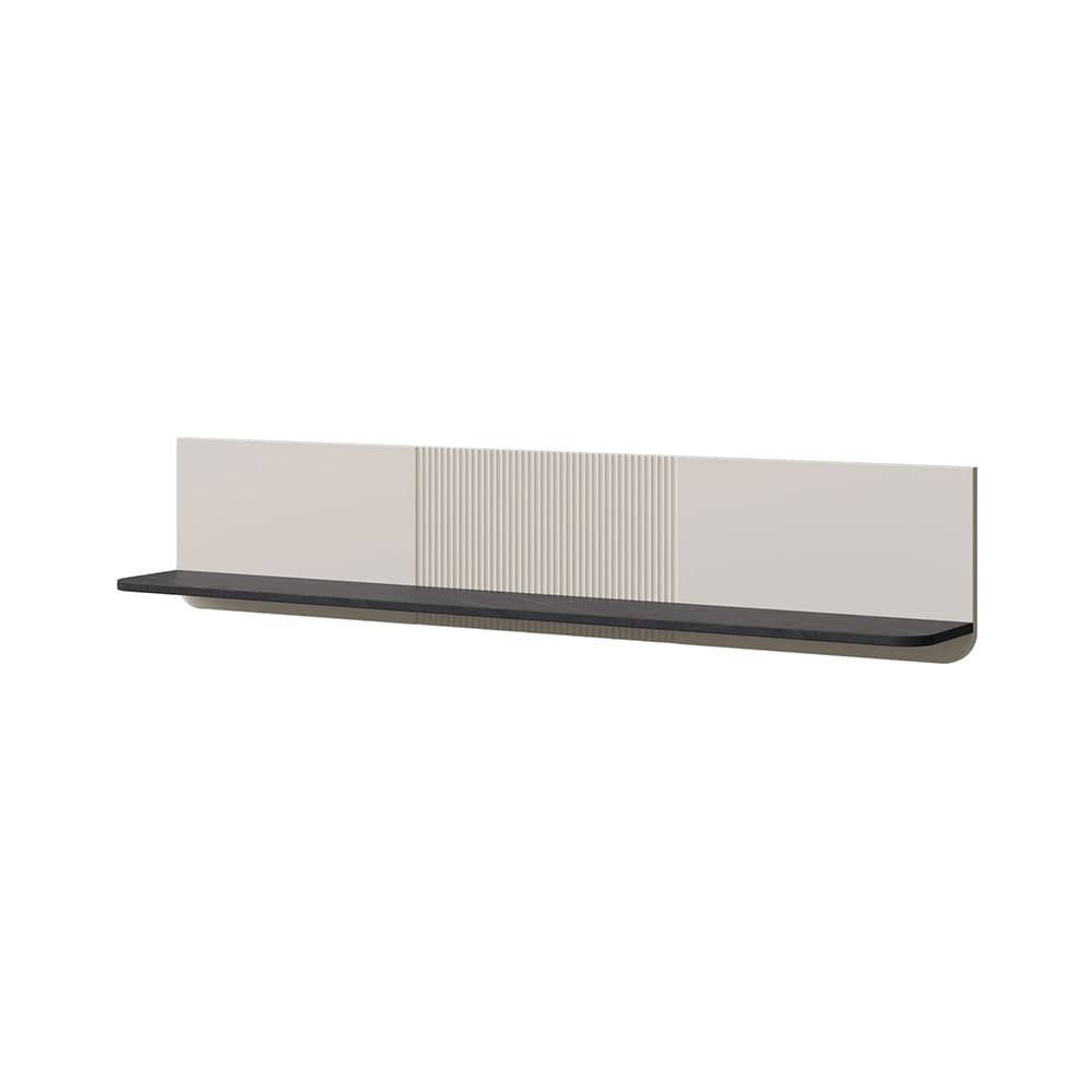 Feldmann-Wohnen Wandregal mit Ablageboden, aus MDF, 150x22x30cm, Kaschmir / Graustein style modern Beige Spanplatte