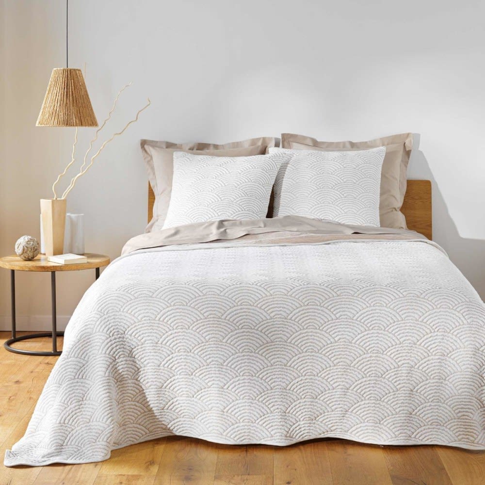 Couvre lit polyester blanc 220x240cm