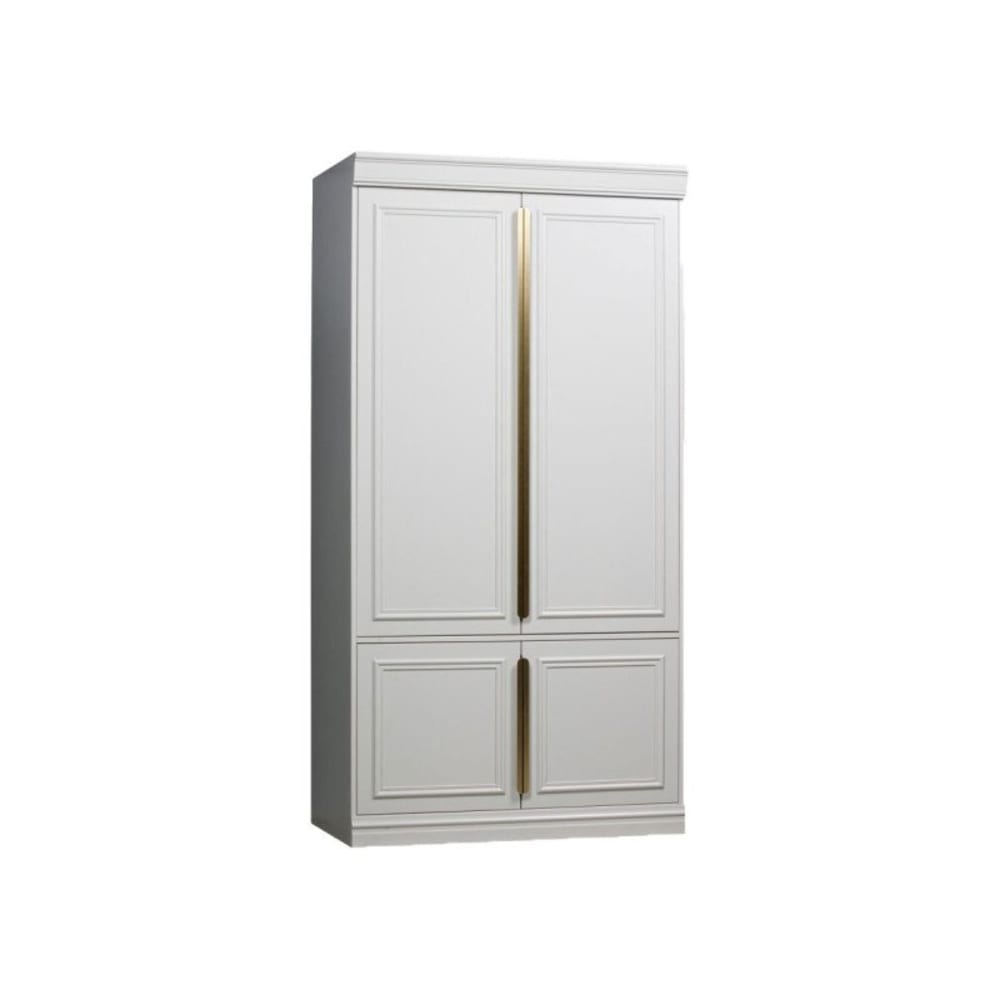 Grande armoire bois et laiton 110x62x215cm