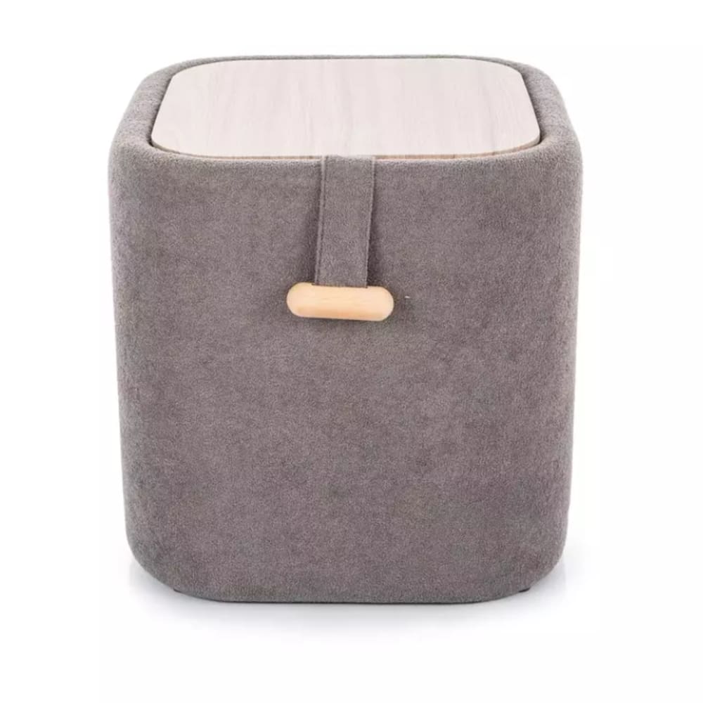 Pouf tissu gris assise