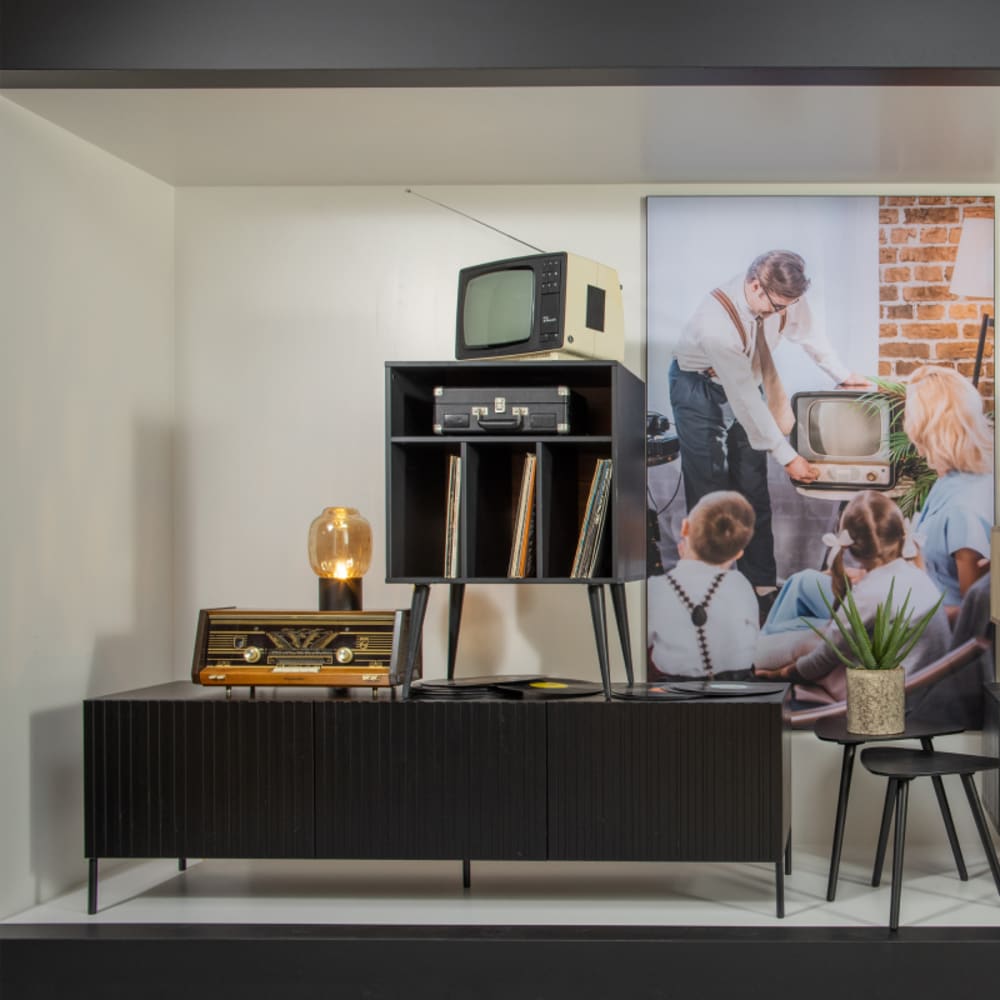 Meuble à vinyle bois 60x44x83cm