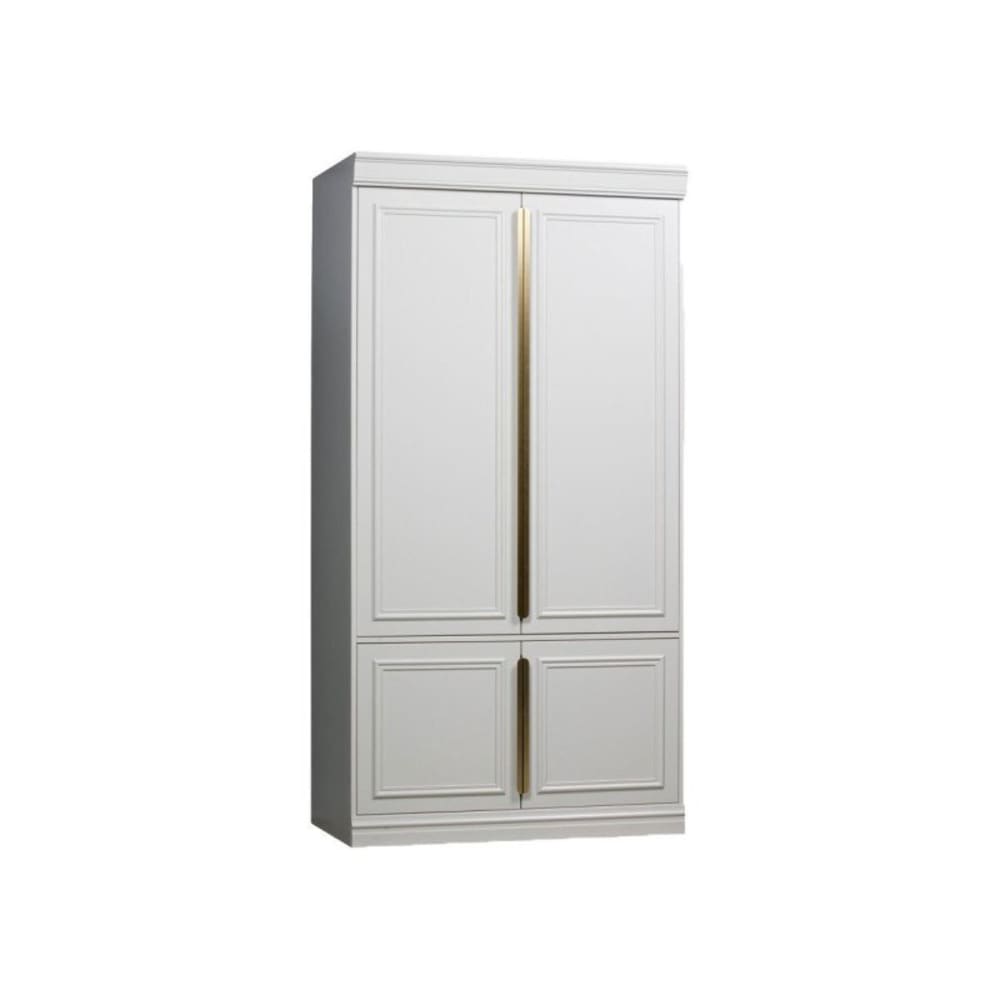 Armoire robuste bois massif finition laiton 110x44x215cm