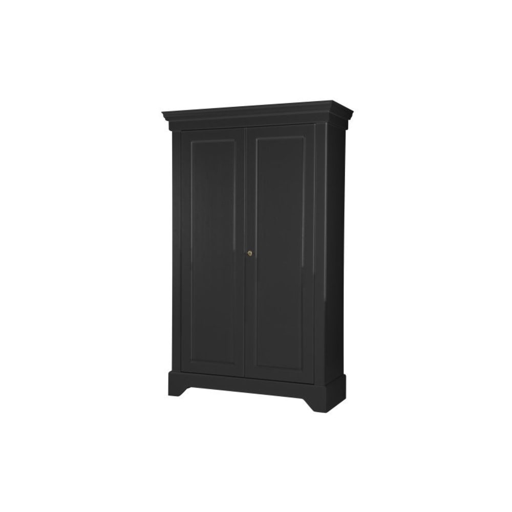 Grand buffet rétro en pin noir 118x47x191cm