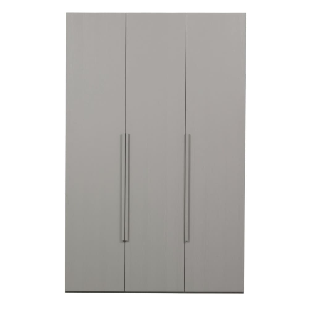 Armoire dressing 3 portes en bois FSC gris 165x58x210cm