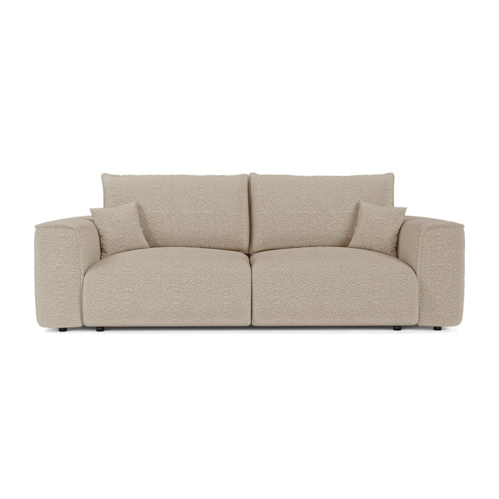 Canapé convertible express 3 places en tissu bouclette beige