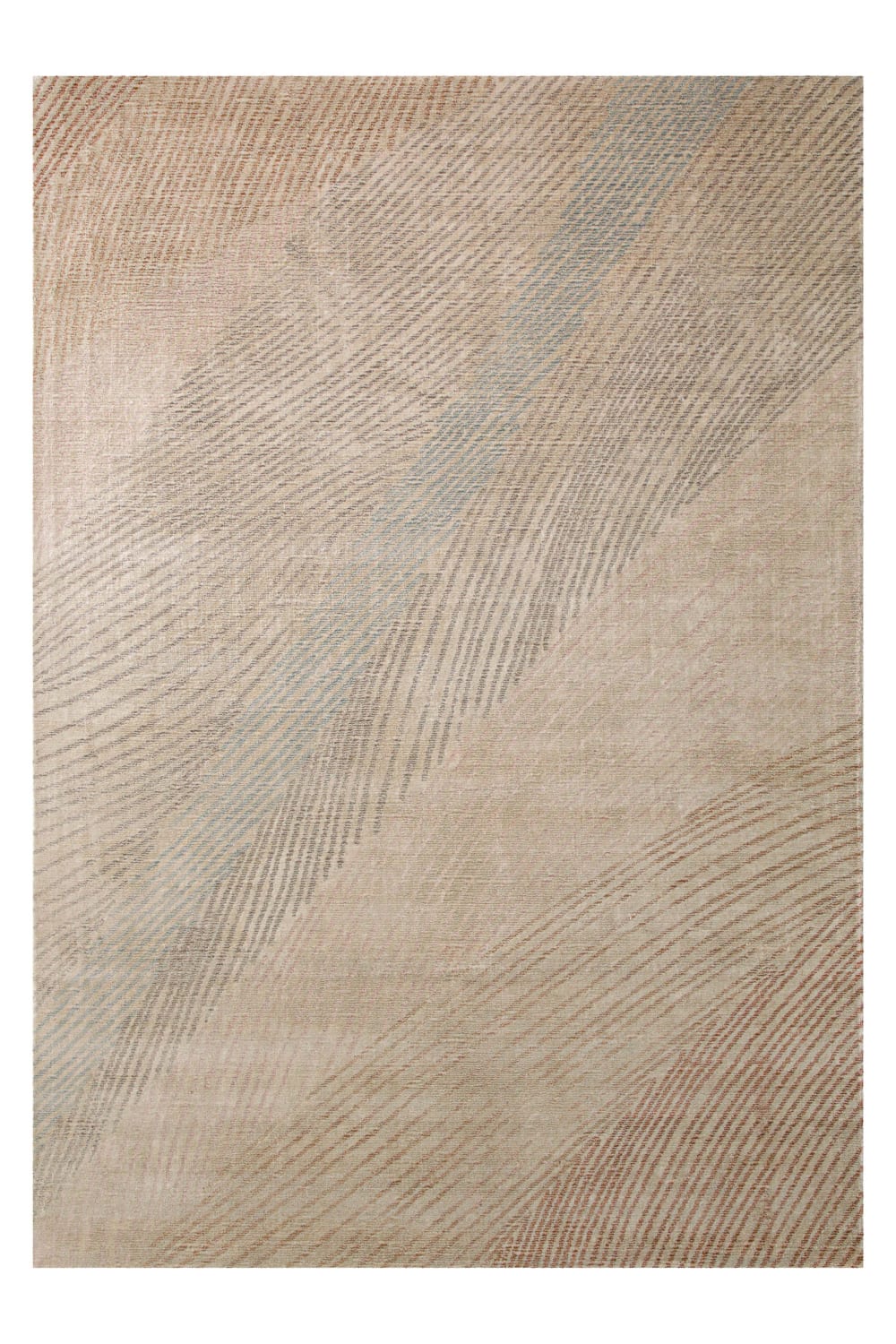 Tapis laine viscose fait