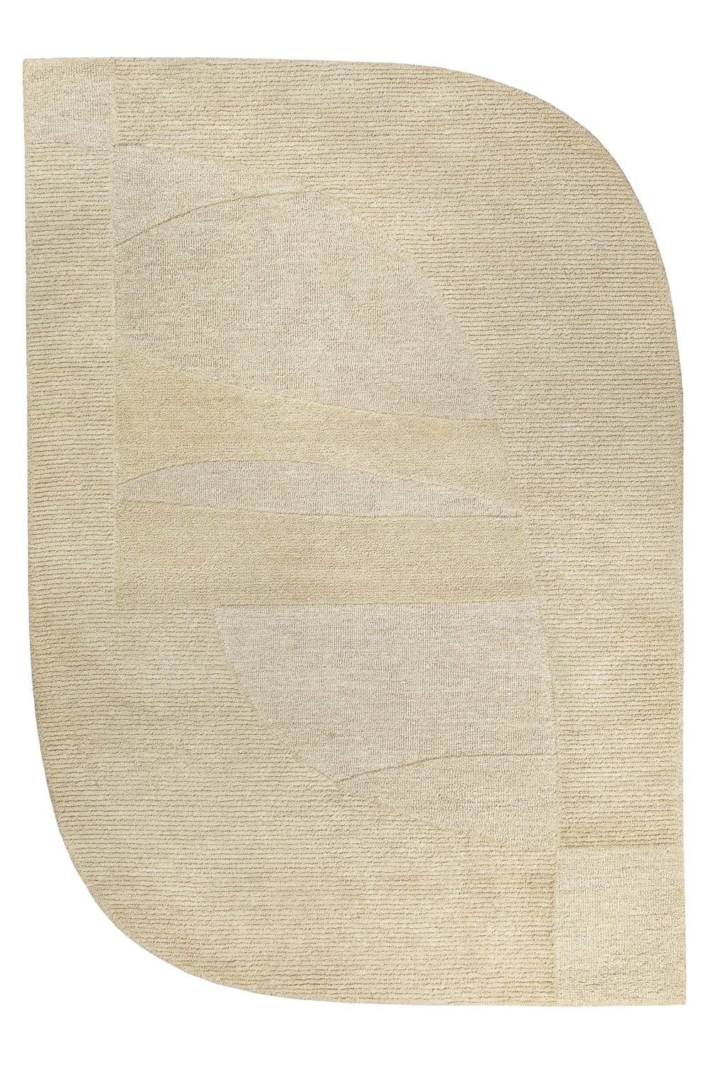 Alfombra beige de lana virgen, inspiración natural 200x300