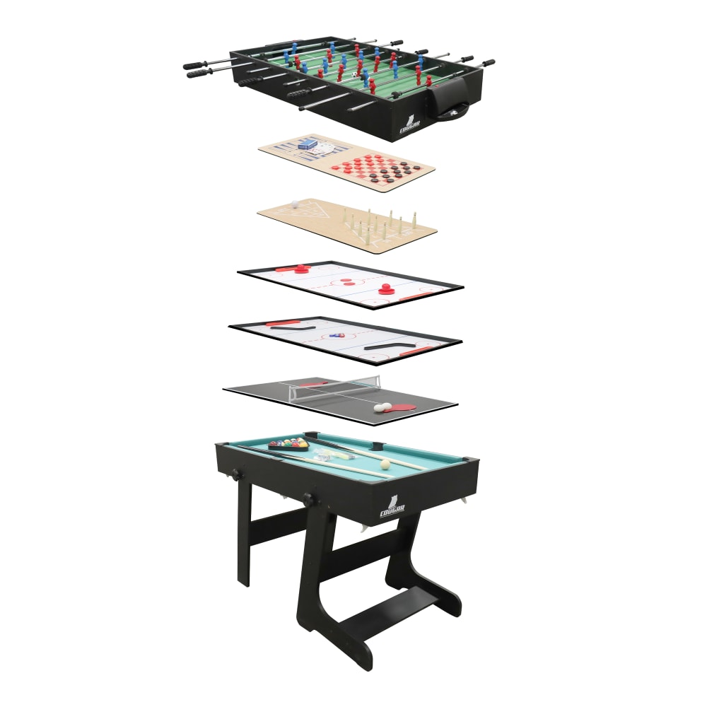 Cougar Multi Spieltisch 6-in-1 in Schwarz, klappbar style modern Schwarz Holz