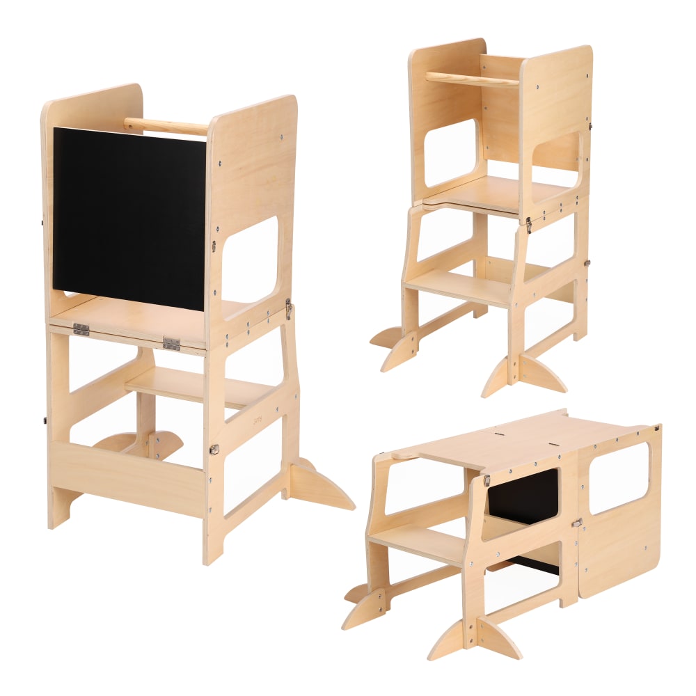 Sunny Lernturm 2-in-1 mit Kreidetafel Naturfarben style modern Beige Holz