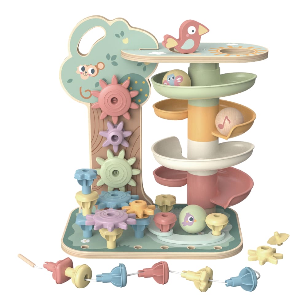 Tooky Toy Murmelbahn mit Tieren aus Holz ab 18 Monaten style modern Mehrfarbig Holz