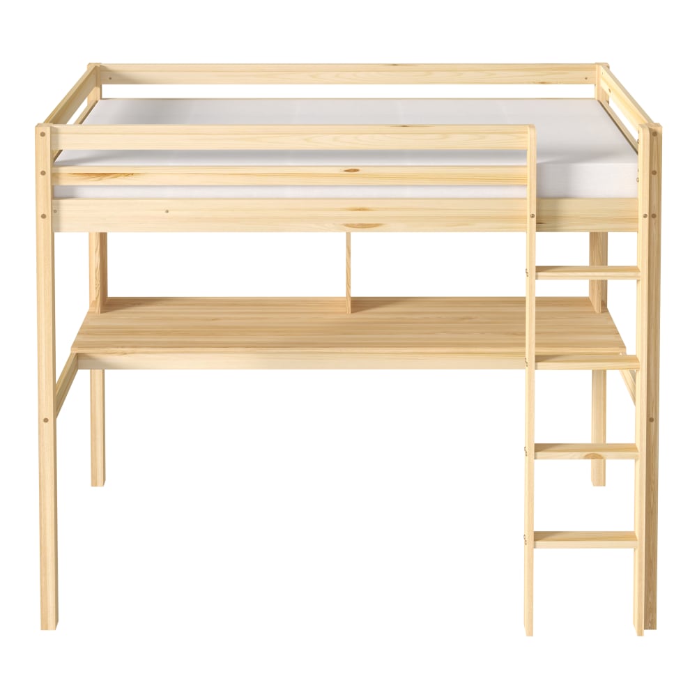 Lit mezzanine avec bureau, beige - sans matelas - 208x100,5x172 cm