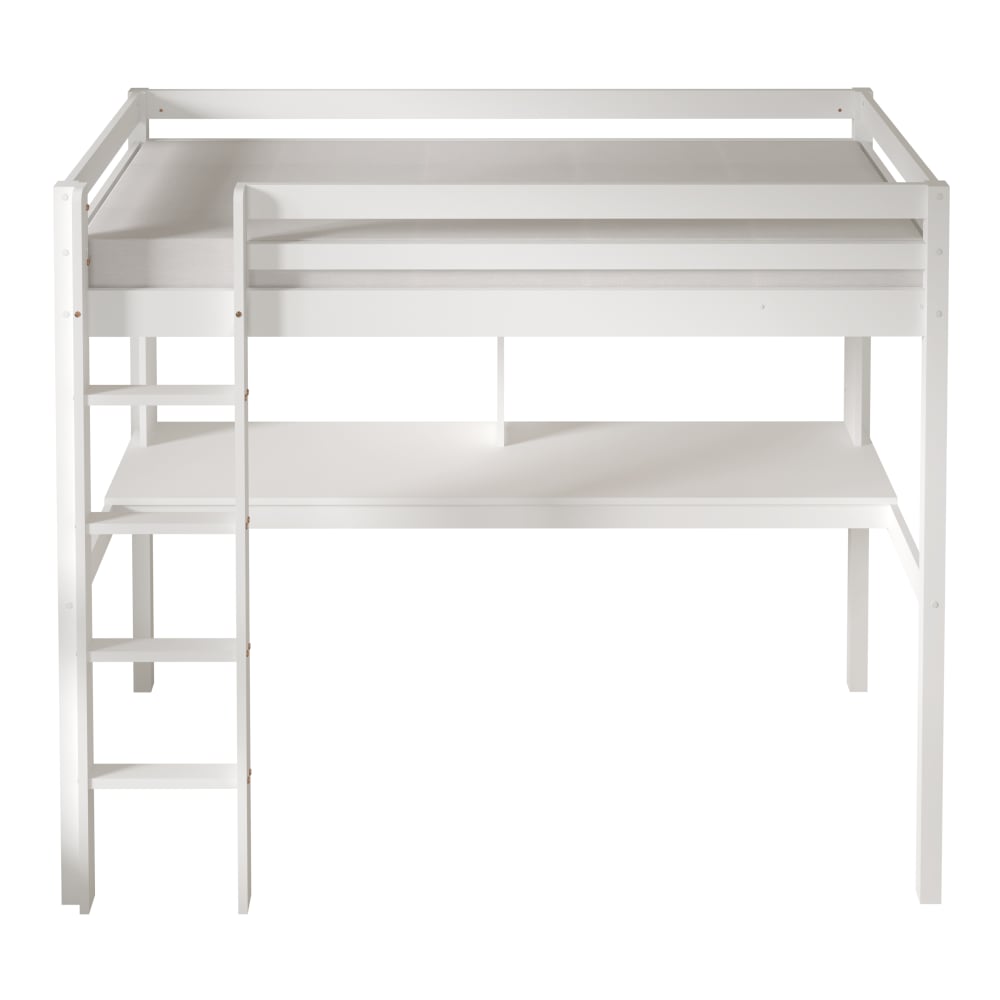 Lit mezzanine avec bureau, blanc - sans matelas - 208x100,5x172 cm