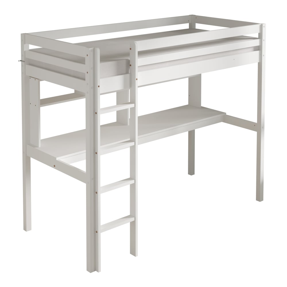 Hochbett mit Schreibtisch, Weiß, ohne Matratze - 208x100,5x172 cm