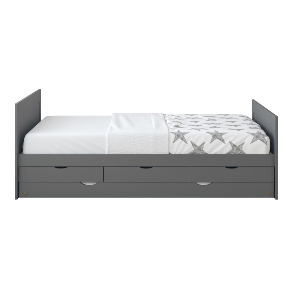 Sunny Kinderbett mit Ausziehbett, Grau, ohne Matratze - 206,5 x 97 x 75 cm style modern GRAU HOLZ Baby