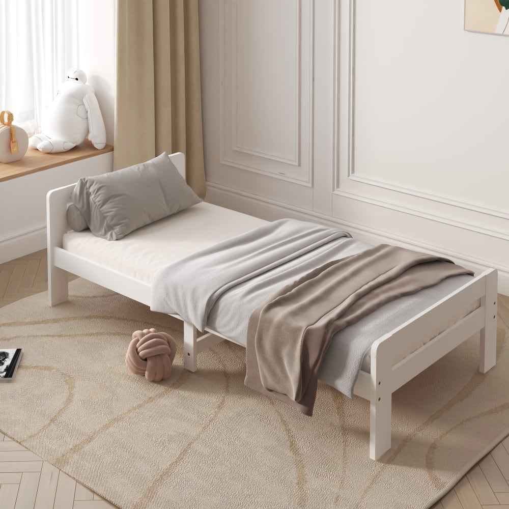 Lit enfant blanc, sans matelas, 205,5 x 98 x 61 cm (Sunny) - Image 2