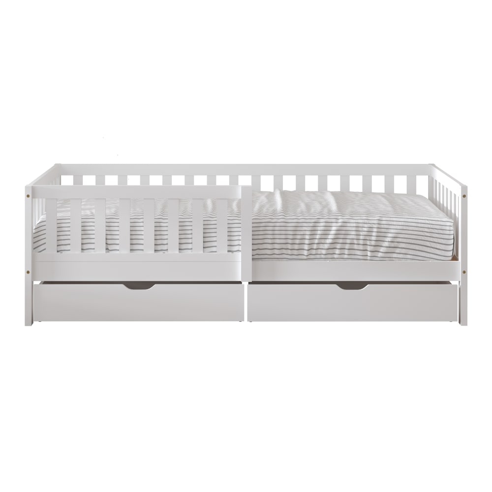 Sunny Kinderbett mit 2 Schubladen, Weiß, ohne Matratze - 206 x 98 cm style modern WEISS HOLZ Baby