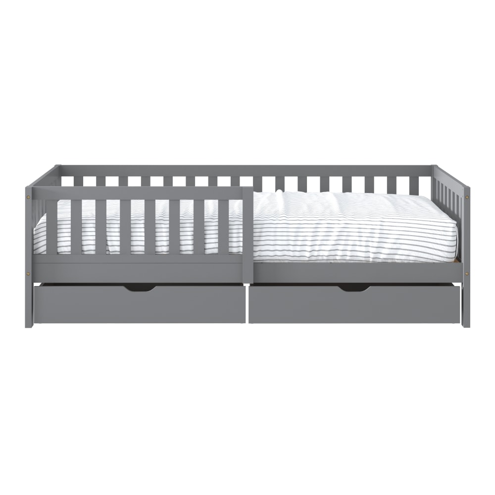 Lit enfant avec 2 tiroirs, gris - sans matelas - 206 x 98 cm