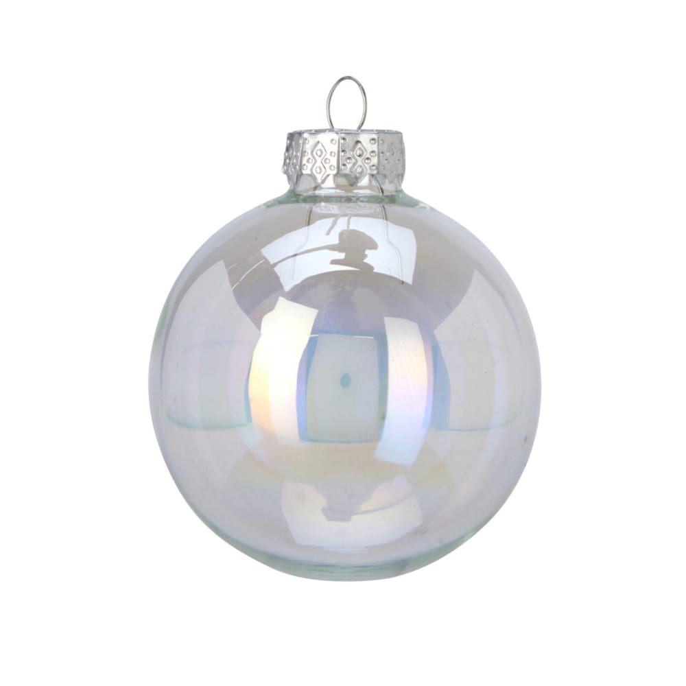 Set de 16 bolas de navidad de vidrio iridiscente ø6cm