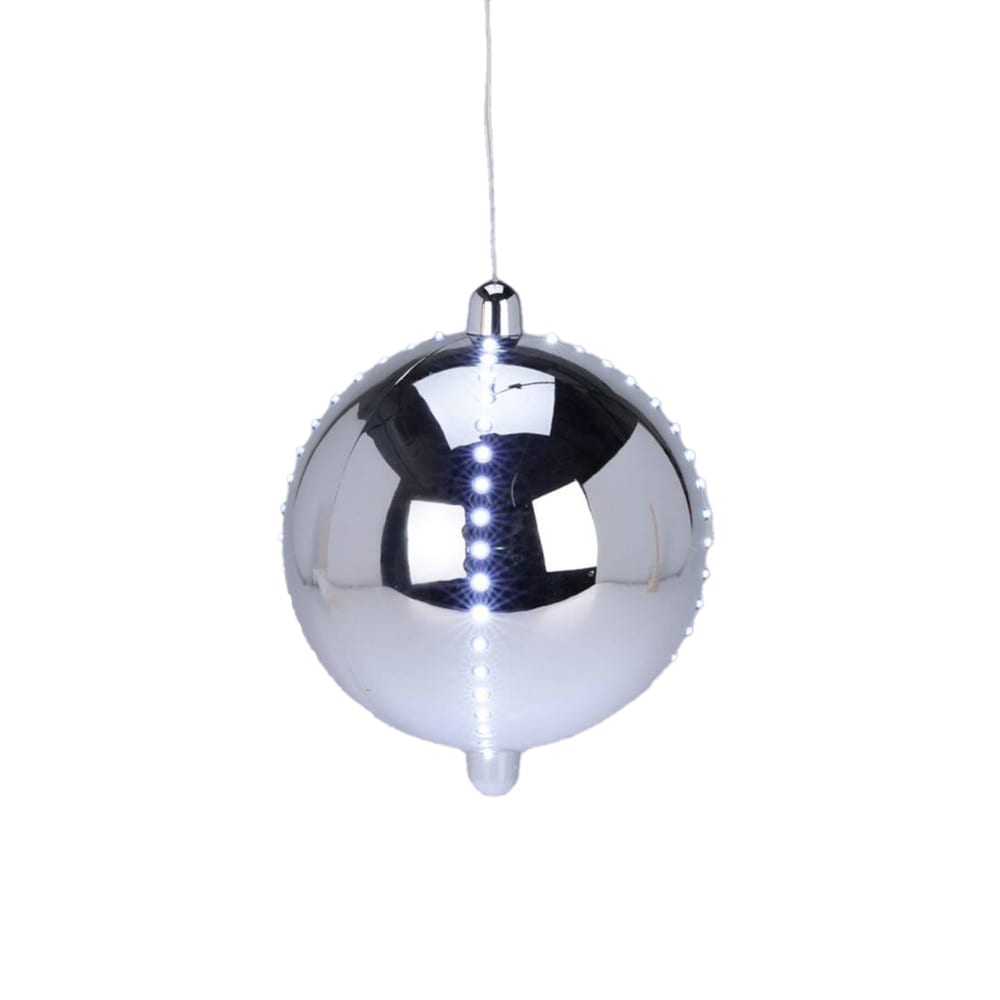 Bola de navidad led plata ø15cm